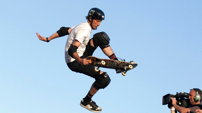 Skateboarder Tony Hawk